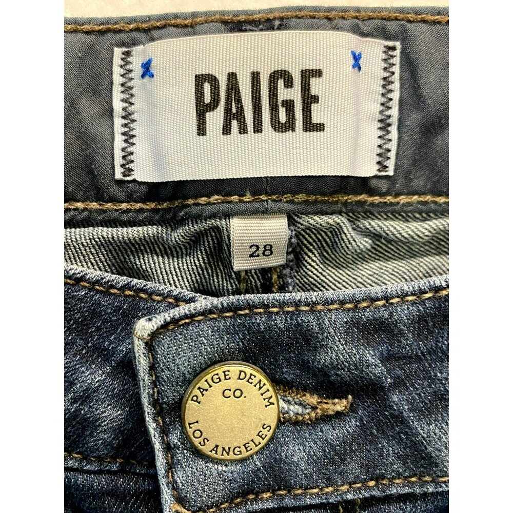Paige Jeans Skyline Skinny 28 x 30 Dark Denim Stretch Los Angeles Comfortable! - Picture 6 of 10